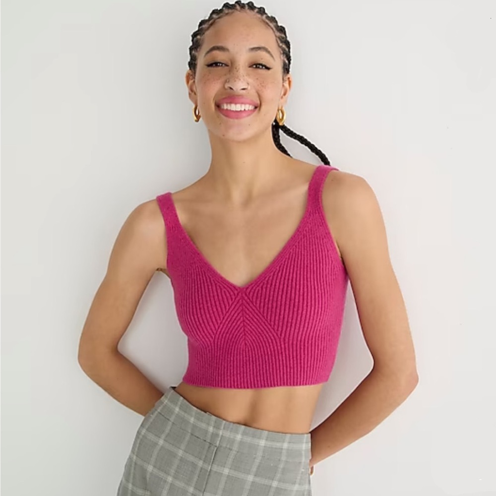 J. Crew - Cashmere Cropped Sweater-Tank - Picture 2 of 4